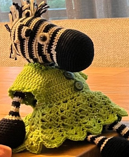 seb de zebra met groene jurk