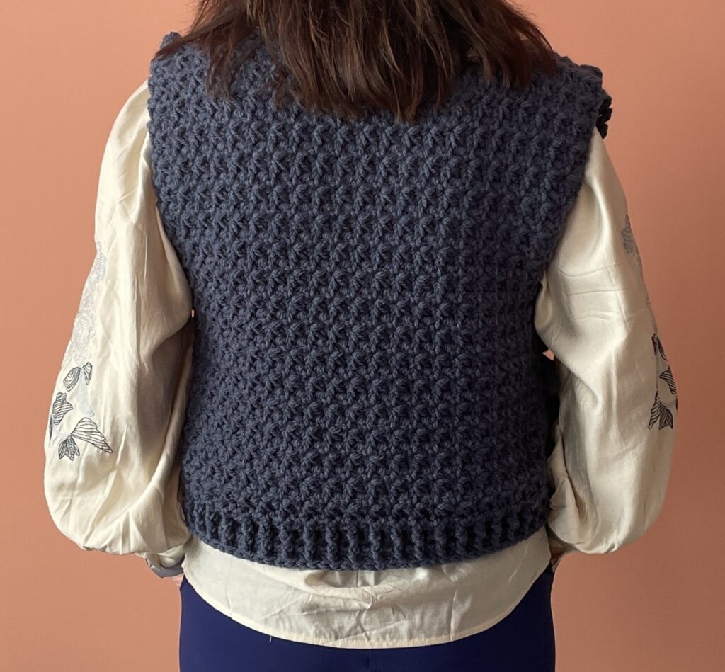 bolletjes-gilet blauw